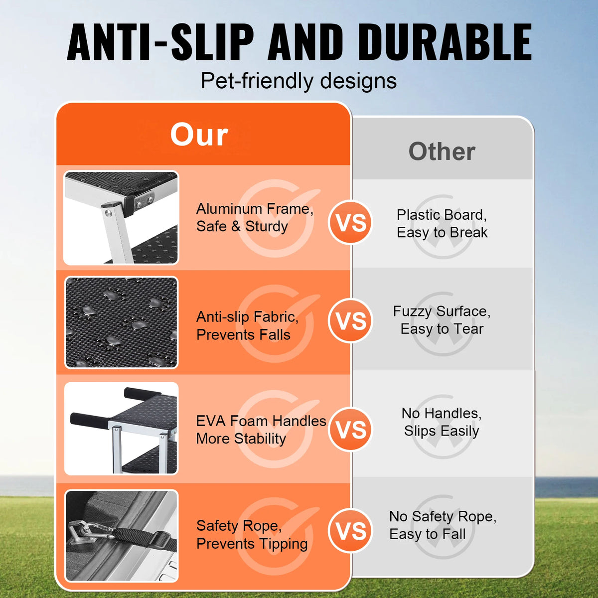 SucceBuy Folding Aluminum Dog Car Steps