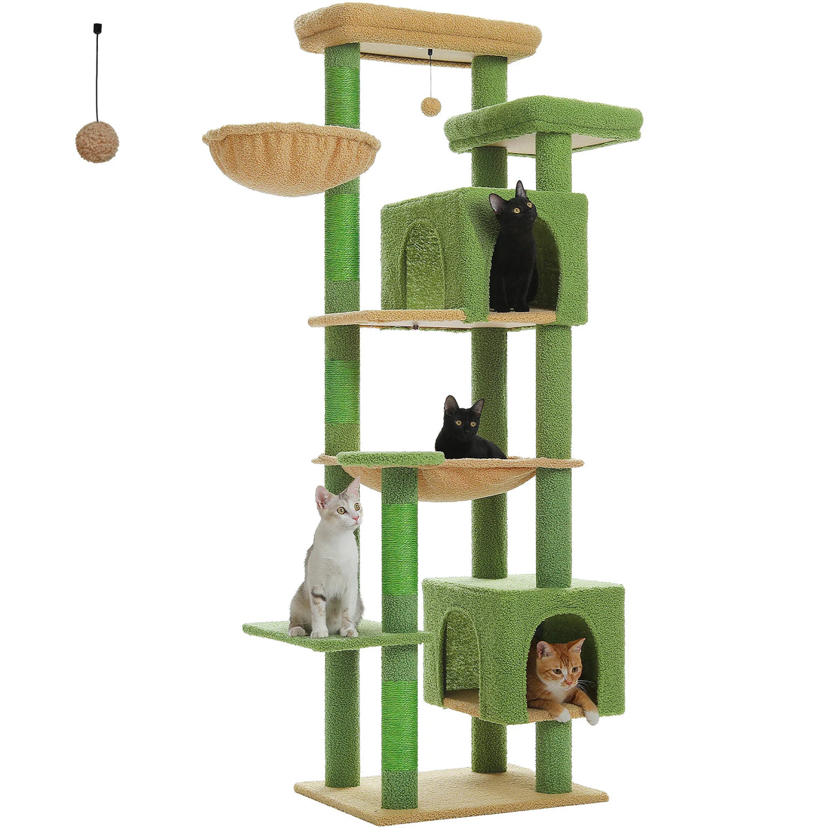 PAWZ Road Multi-Level Wood Cat Tower With Scratching Posts