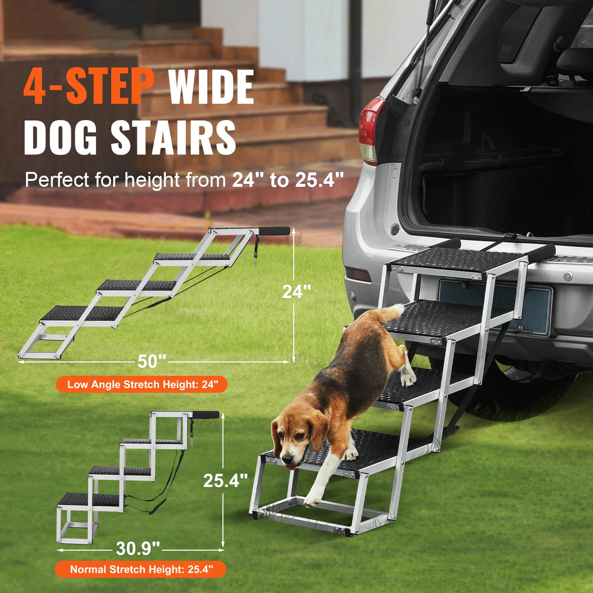 SucceBuy Folding Aluminum Dog Car Steps