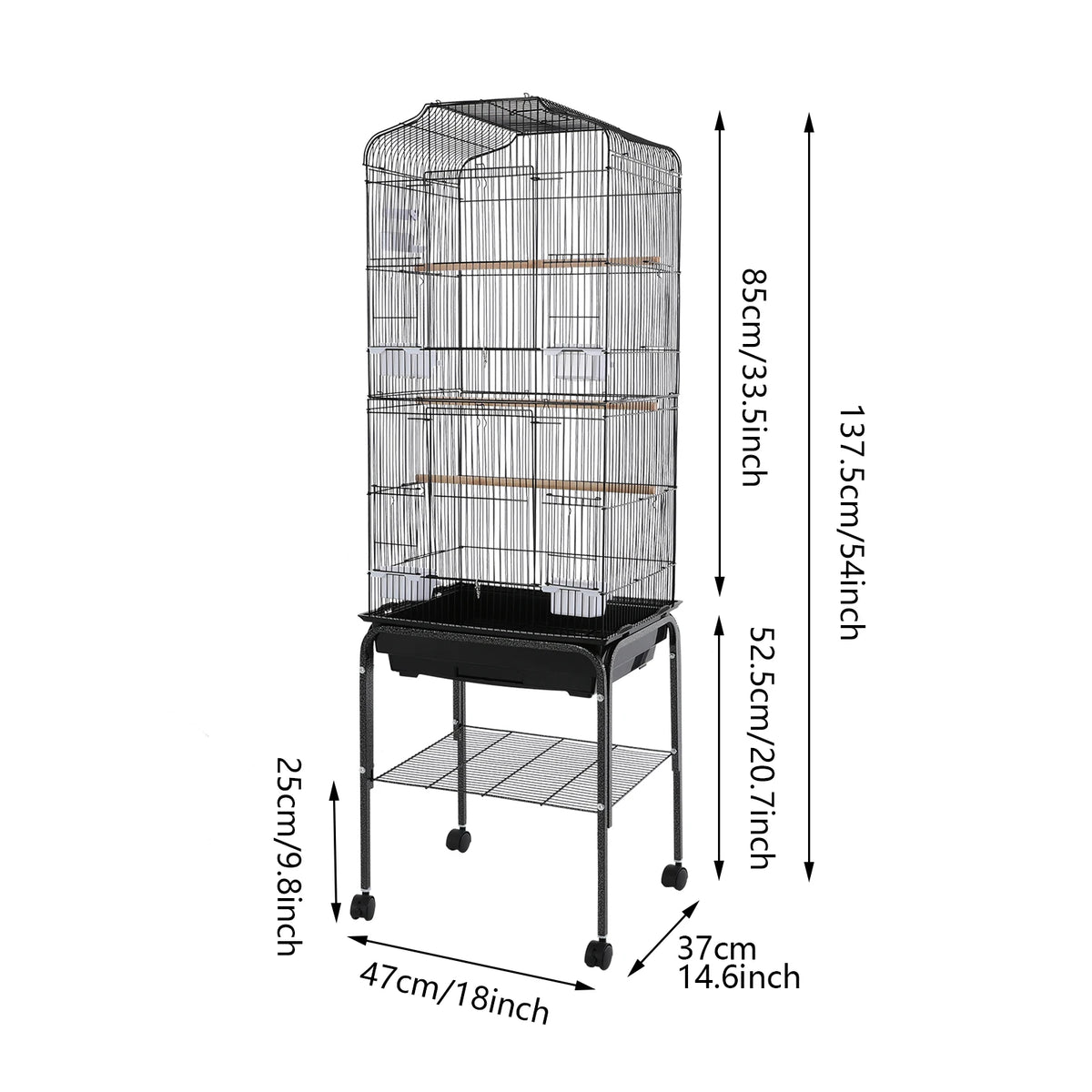 Bird Cage With Stand And Wheels For Pet Birds