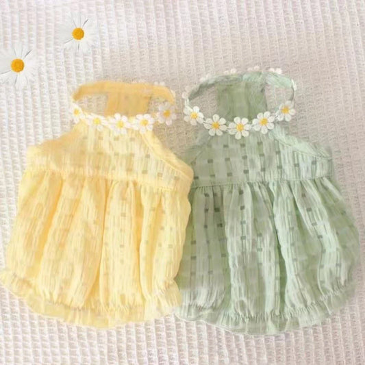 Breathable Floral Wreath Pet Skirt For Dogs And Cats