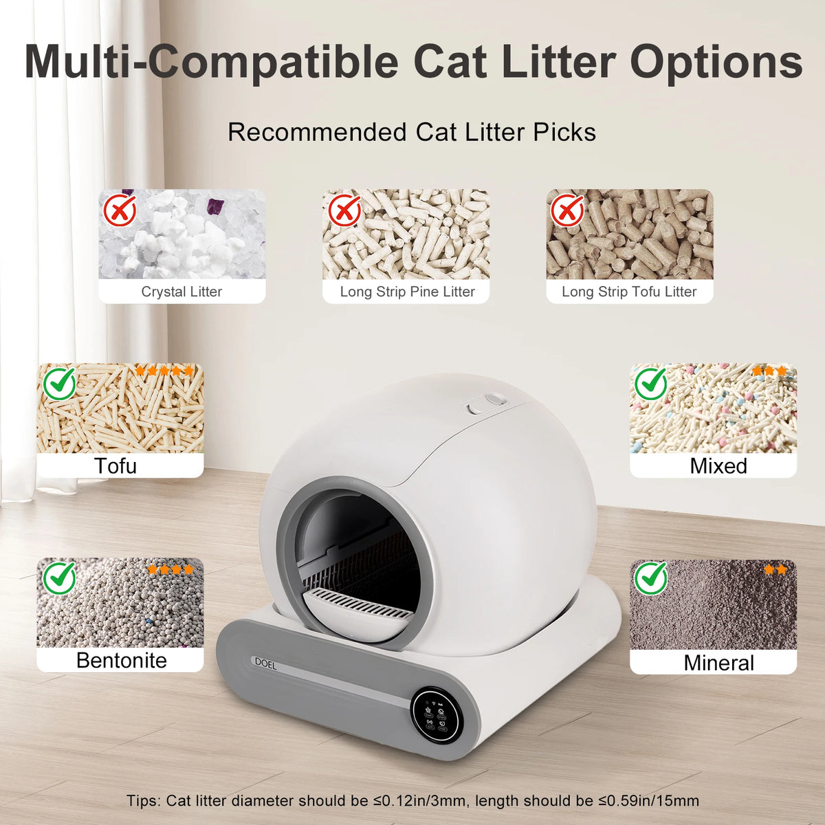 DOEL Automatic Smart Cat Litter Box With App Control