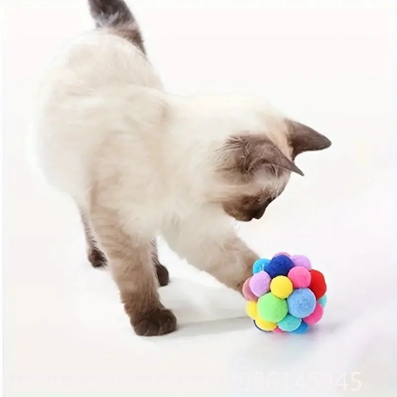 Elastic Cat Plush Ball Toy With Bell
